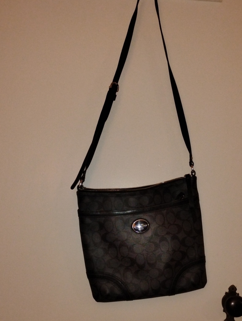 Coach Brown/Black Signature Messenger Crossbody